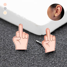 Load image into Gallery viewer, Middle Finger Stud Earrings