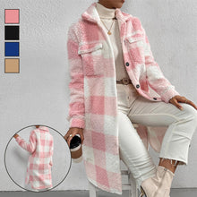 Load image into Gallery viewer, Women’s Chic Plaid Print Warm Plush Long Coat