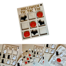 Load image into Gallery viewer, Wooden Halloween Tic Tac Toe Board Boo