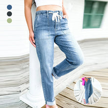 Load image into Gallery viewer, Blue Pull On Denim Joggers