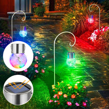 Load image into Gallery viewer, Multicolor Crackle Glass Hanging Solar Lights