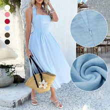 Load image into Gallery viewer, Solid Color Halter Neck Maxi Dress