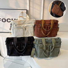 Load image into Gallery viewer, Ensfarget kordfløyel totebag
