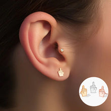 Load image into Gallery viewer, Middle Finger Stud Earrings