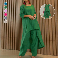 Load image into Gallery viewer, Women's Solid Color Linen Fashionable Casual Suit
