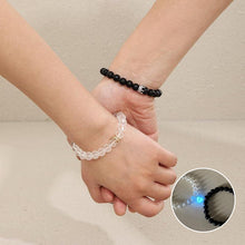 Load image into Gallery viewer, Couple's Light Up Beaded Bracelet with Crown and Heart - Set of 2