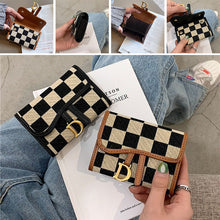 Load image into Gallery viewer, Checkerboard Pattern D Letter Design Card Holder