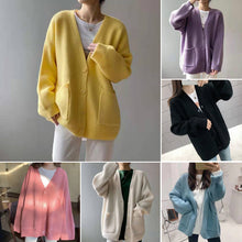 Load image into Gallery viewer, Slouchy Knitted Cardigan With Pockets