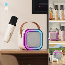 Load image into Gallery viewer, Mini karaokemaskin med trådløse mikrofoner
