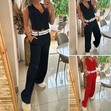 Load image into Gallery viewer, Sleeveless Striped Business Two-Piece Suit