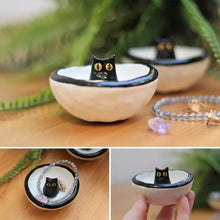 Load image into Gallery viewer, Lucky Black Cat Decorative Trinket Bowl Dish