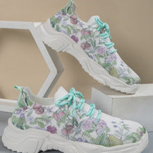 Load image into Gallery viewer, Floral Print Lace-up Breathable Sneakers