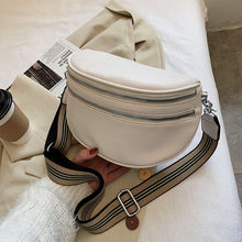 Load image into Gallery viewer, Multi-Pocket Women Leather Solid Crossbody Chest Bag