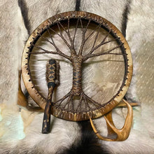 Load image into Gallery viewer, Shamanic Drum 'Tree of Life' Instrumental Ornament