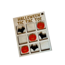 Load image into Gallery viewer, Wooden Halloween Tic Tac Toe Board Boo