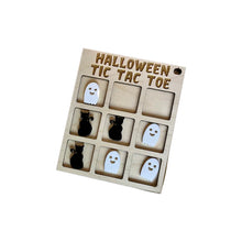 Load image into Gallery viewer, Wooden Halloween Tic Tac Toe Board Boo