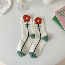 Load image into Gallery viewer, 3D Textured Floral Socks