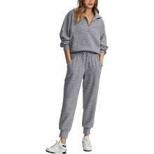 Load image into Gallery viewer, Long Sleeve Half Zip Pullover Sweatshirt Joggers Set
