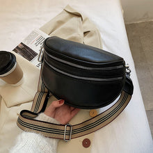 Load image into Gallery viewer, Multi-Pocket Women Leather Solid Crossbody Chest Bag