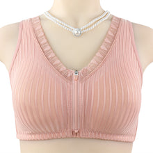 Load image into Gallery viewer, Women's Cotton Front Zipper Bra