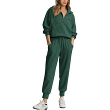 Load image into Gallery viewer, Long Sleeve Half Zip Pullover Sweatshirt Joggers Set