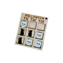 Load image into Gallery viewer, Wooden Halloween Tic Tac Toe Board Boo