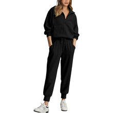 Load image into Gallery viewer, Long Sleeve Half Zip Pullover Sweatshirt Joggers Set