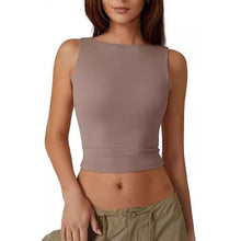 Load image into Gallery viewer, Women's Sexy Open Back Sleeveless Crop Tank