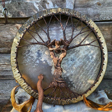 Load image into Gallery viewer, Shamanic Drum 'Tree of Life' Instrumental Ornament