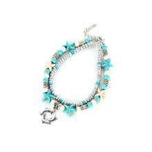 Load image into Gallery viewer, Sea turtle Anklet Starfish Turquoise