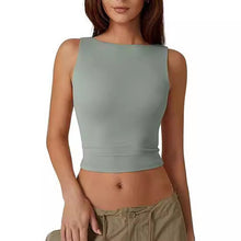Load image into Gallery viewer, Women's Sexy Open Back Sleeveless Crop Tank