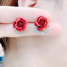 Load image into Gallery viewer, Diamond Rose Earrings