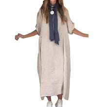 Load image into Gallery viewer, Women's Cotton And Linen Side Button Dress