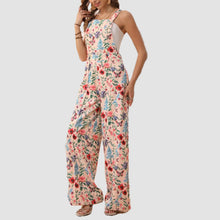 Load image into Gallery viewer, Floral Button Wide Leg Jumpsuit