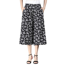Load image into Gallery viewer, Women's High Elastic Waist Pleated Chiffon Wide Leg Culottes