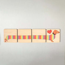 Load image into Gallery viewer, Dachshund Wood Coaster Set