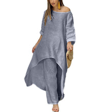 Load image into Gallery viewer, Women's Solid Color Linen Fashionable Casual Suit