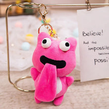 Load image into Gallery viewer, Cute Plush Sticking Out Tongue Frog Keychain