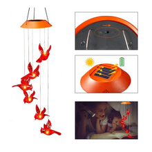 Load image into Gallery viewer, LED Solar Hummingbird Wind Chime