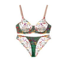 Load image into Gallery viewer, Women's Lace Flower Bra and Briefs Set