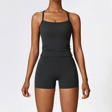 Load image into Gallery viewer, Women's Suspender Shorts Solid Color Sports Set