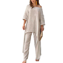 Load image into Gallery viewer, Women's Solid Color Linen Fashionable Casual Suit