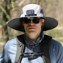 Load image into Gallery viewer, Solar &amp; USB Charging Fan Outdoor Fishing Hat