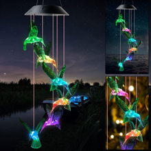 Load image into Gallery viewer, LED Solar Hummingbird Wind Chime