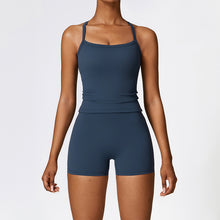 Load image into Gallery viewer, Women's Suspender Shorts Solid Color Sports Set
