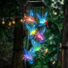 Load image into Gallery viewer, LED Solar Hummingbird Wind Chime