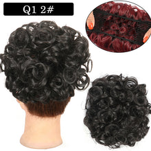 Load image into Gallery viewer, Short Messy Curly Dish Hair Bun Extension