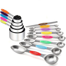 Load image into Gallery viewer, Stainless Steel Magnetic Measuring Spoons Set
