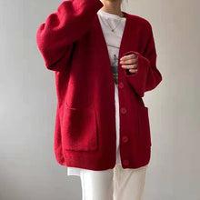 Load image into Gallery viewer, Slouchy Knitted Cardigan With Pockets