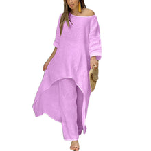 Load image into Gallery viewer, Women's Solid Color Linen Fashionable Casual Suit